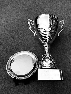 The Norwich Bar Billiards Cup and Plate trophies